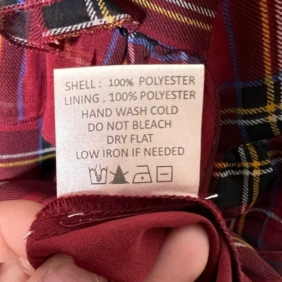 Mudpie Tartan Plaid Sheer Ruffle Chiffon Blouse Sz M - Picture 11 of 12